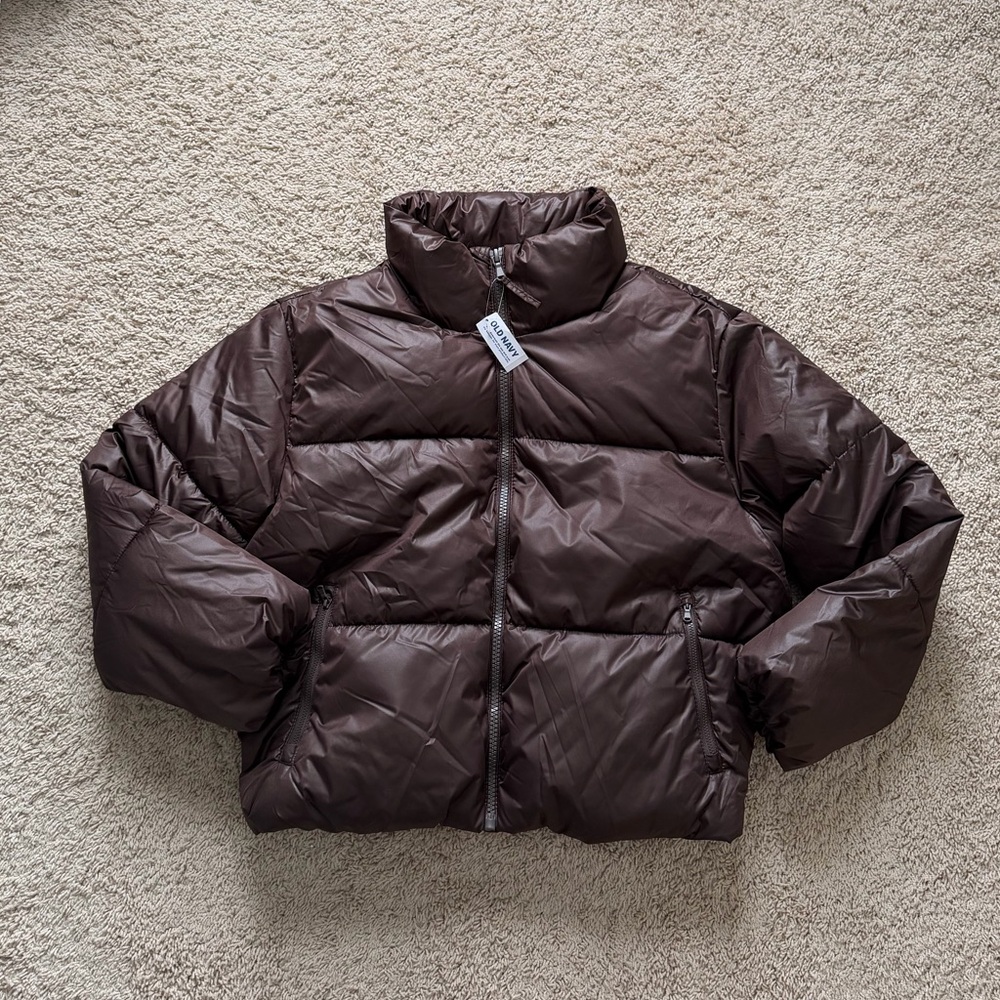 Brown Old Navy Women’s Chocolate Puffer Jacket - Size L